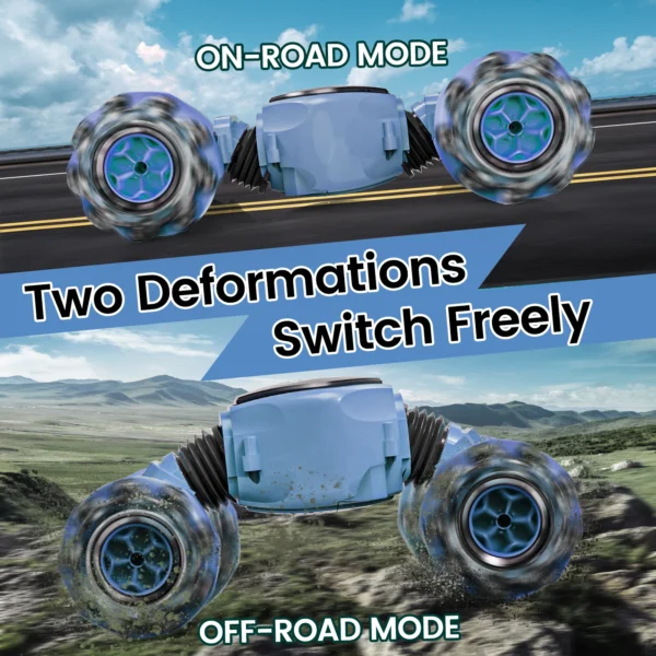 Remote Control Cars with Lights&Quick Hand Control , 2.4GHz 4WD Gesture Sensing, 360° Rotating Double Sided RC Stunt Car Toys