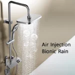 Black Shower System Set Bathroom Brass Showers Faucet Sets Digital 4 Way LED Rain Bathtub Hot Cold Piano Key Rainfall Shower Set