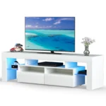 71IN LED TV Stand for 75/70/65 inch TV Modern Black Stand for Living Room with Storage Drawers High Gloss TV Cabinet
