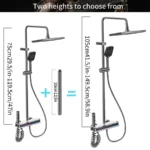12 Inch Shower Set Digital Display LED Wall Mounted Hot & Cold Faucet Mixer Rain Shower Bathroom Smart Shower Set
