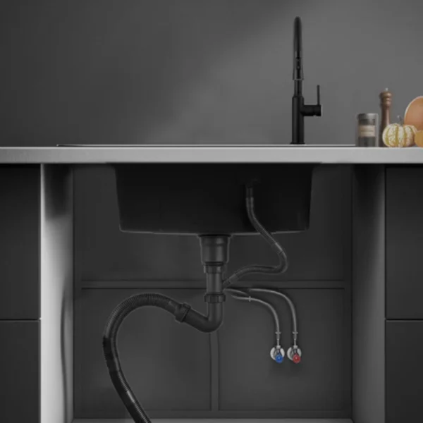 Black 304 Stainless Steel Kitchen Sink Single Bowl Undermount/Drop-In Washing Basin For Kitchen with Drainage Faucet Accessories