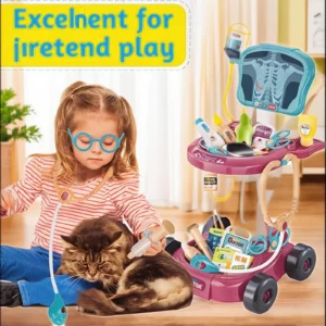 29-piece Children's doctor set, Doctor nurse role play, pretend toy dentist vet Medical mobile car with sound, birthday gift Tha