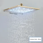 Black Ceiling Intelligent Remote Control LED Rainfall Waterfall Single Shower Head Concealed Shower Tap