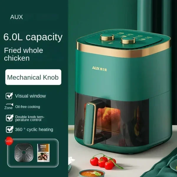 220V AUX Air Fryer and Oven Combo: Multifunctional, Fully Automatic, No Oil Technology Easy-to-clean AH