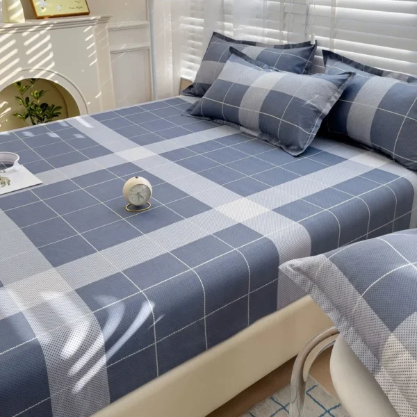 Bed Sheets Plaid Fitted Sheet Non Slip 침대패드 Skin-Friendly With Elastic Band Mattress Cover (no Pillowcase) Double Bed Sheets