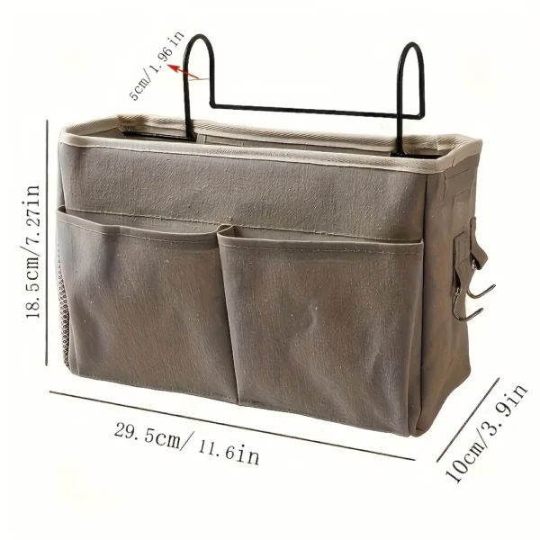 Bedhead Storage Rack, Durable Bed Bottom and Wall Mounted Space Saving Bedside Basket, Minimalist Design