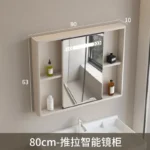 Bathroom Mirror Medicine Cabinet with Makeup Lights and Mirror Wall Mounted Cabinet with Adjustable Shelf Defogger Shower Mirror