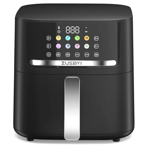 Air Fryer, ZUSBYI 6.5QT Air Fryer Oven With Smart Coloful Screen, 12 in 1 Customizable Functions, 1-Touch Digital Display