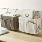 Bedhead Storage Rack, Durable Bed Bottom and Wall Mounted Space Saving Bedside Basket, Minimalist Design