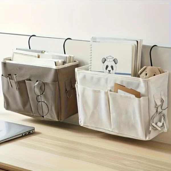 Bedhead Storage Rack, Durable Bed Bottom and Wall Mounted Space Saving Bedside Basket, Minimalist Design