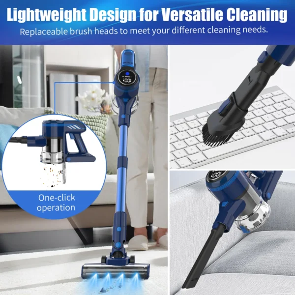Sejoy 25Kpa Suction Power Handheld Cordless Wireless Vacuum Cleaner for Home Appliance 0.6L Dust Cup Removable Battery
