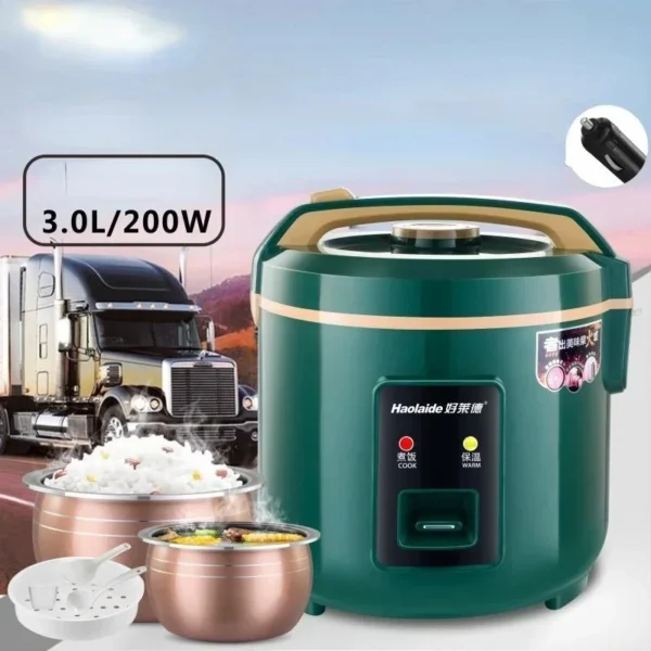 Car rice cooker 24V large truck 3 liters cooking 24V 1-2-4 people trailer car pot large truck rice cooker