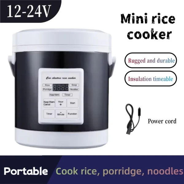 Small car outdoor cooker electric cooker cooking pot cooking food cooking porridge cooking rice fast heating car rice cooker