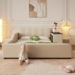 European Minimalist Waterproof Storage Bed Kids Stylish Headboard Modern Home Furniture Perfect Small Spaces Decoration Decor