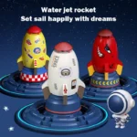 Flying JET Rocket Fountain Sprinkler Splashing Water Toy for Kids 360 Degree Rotating Outdoor Pool Party Children's Summer Toy