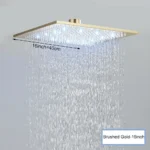 Black Ceiling Intelligent Remote Control LED Rainfall Waterfall Single Shower Head Concealed Shower Tap