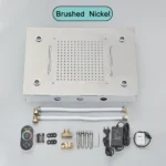 Black Ceiling Intelligent Remote Control LED Rainfall Waterfall Single Shower Head Concealed Shower Tap